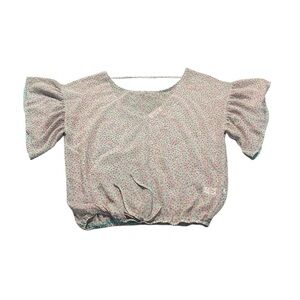 LOVE + JOY sheer floral blouse